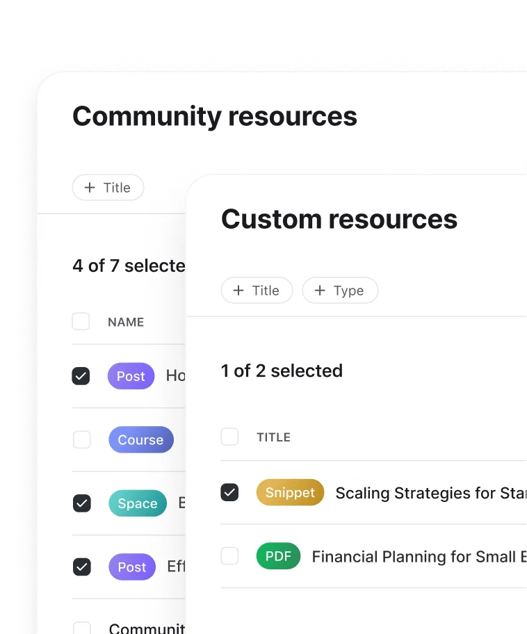 Train agents on spaces, courses, posts, or custom files