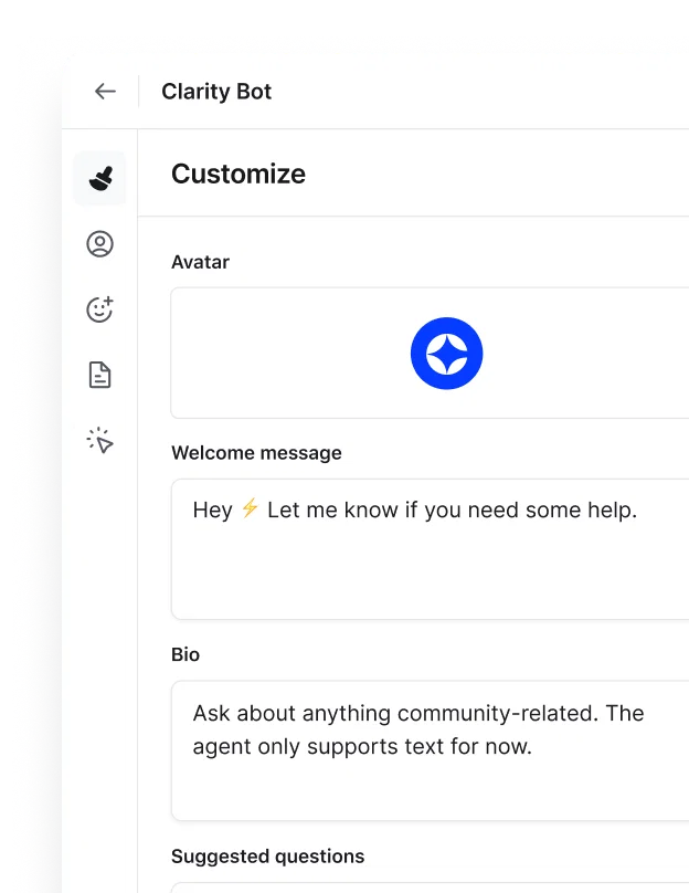 Add personality with a custom name, avatar, and bio