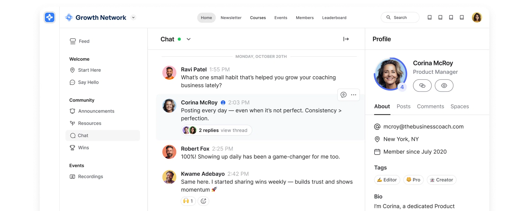Erstelle Chat‑Spaces für offene, laufende Gruppenkonversationen