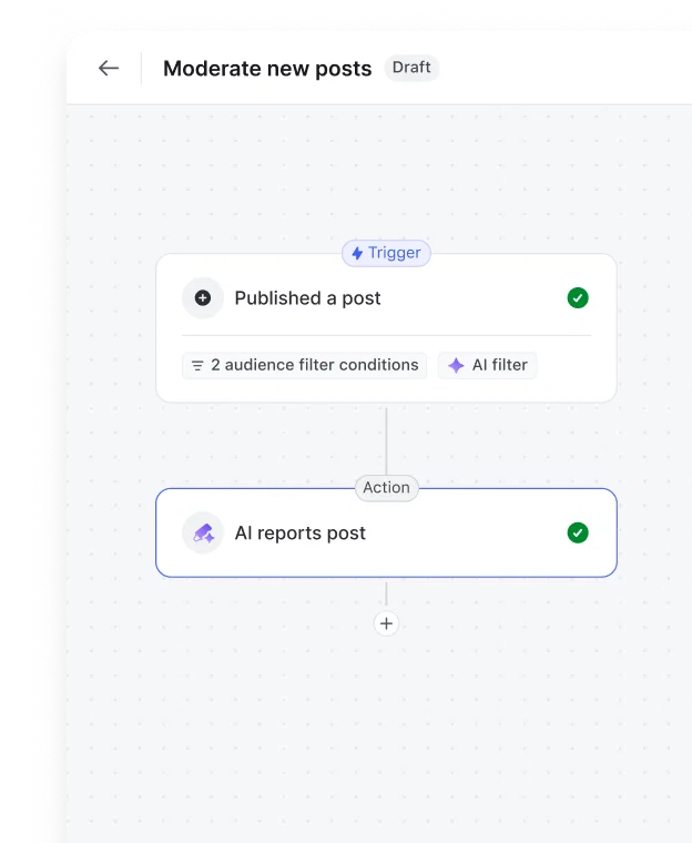 Set access rules and moderation preferences to keep every space relevant and safe