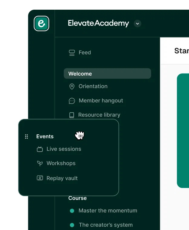 Mix and match spaces to organize discussions, courses, and events your way
