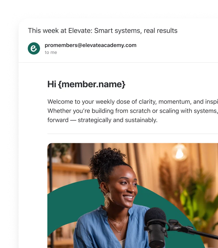 Binde Mitglieder per E‑Mail ein – von wöchentlichen Zusammenfassungen bis zu Ein‑Klick‑Vorlagen zum Versenden von Beiträgen per E‑Mail.