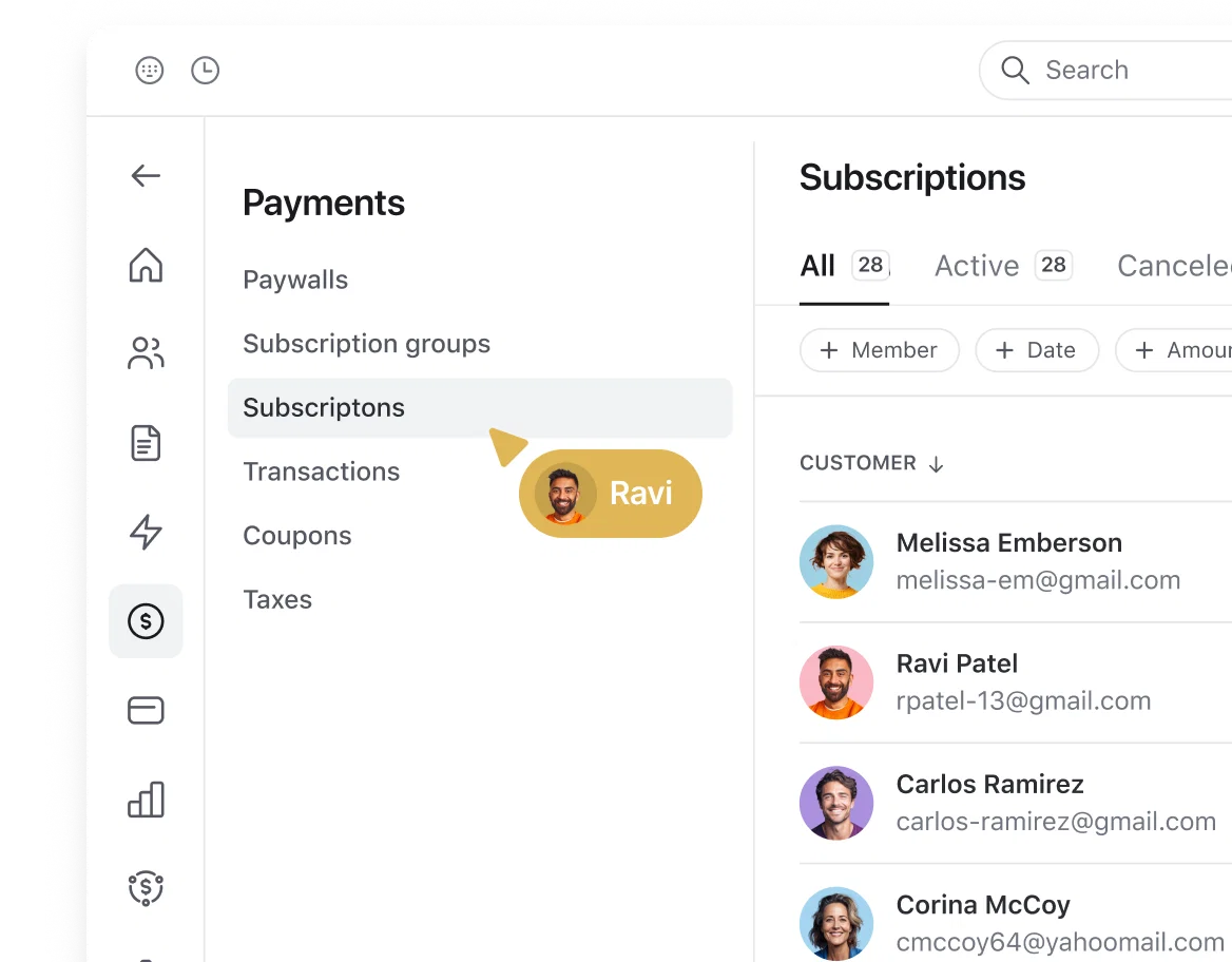 Automatically grant or revoke access when payments start, fail, or cancel