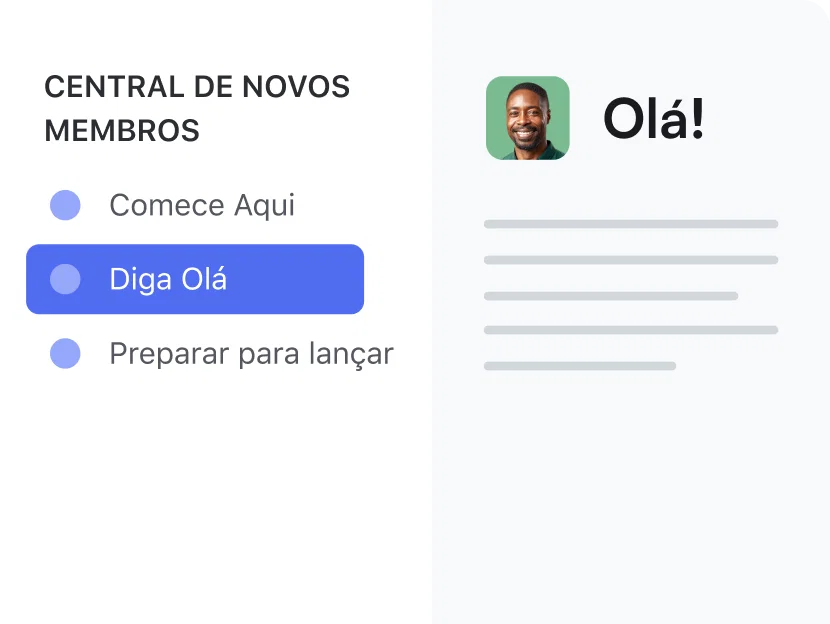 Uma publicação de apresentação no espaço Diga Olá