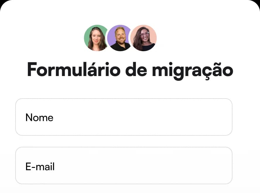 Um formulário de solicitação de migração
