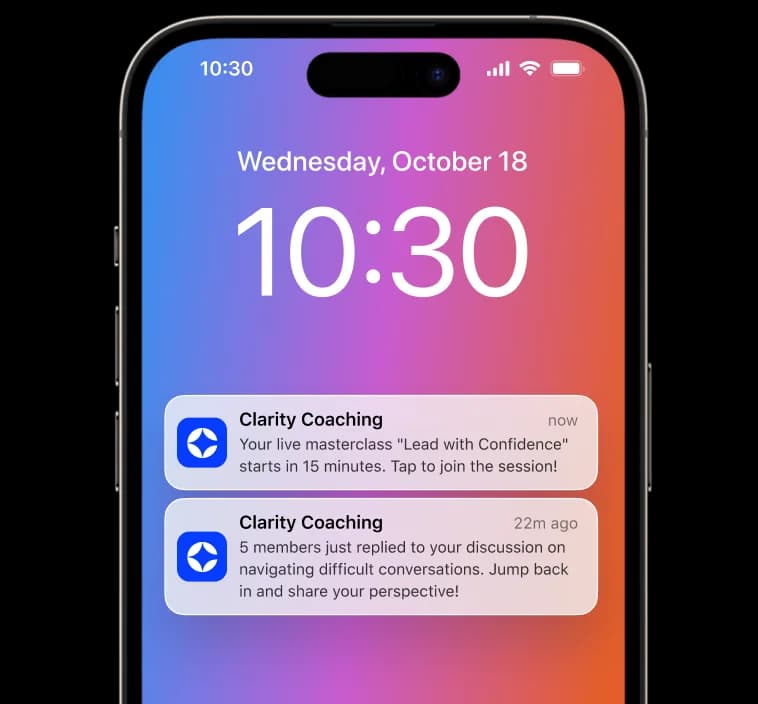 Branded push notifications on a phone lock screen