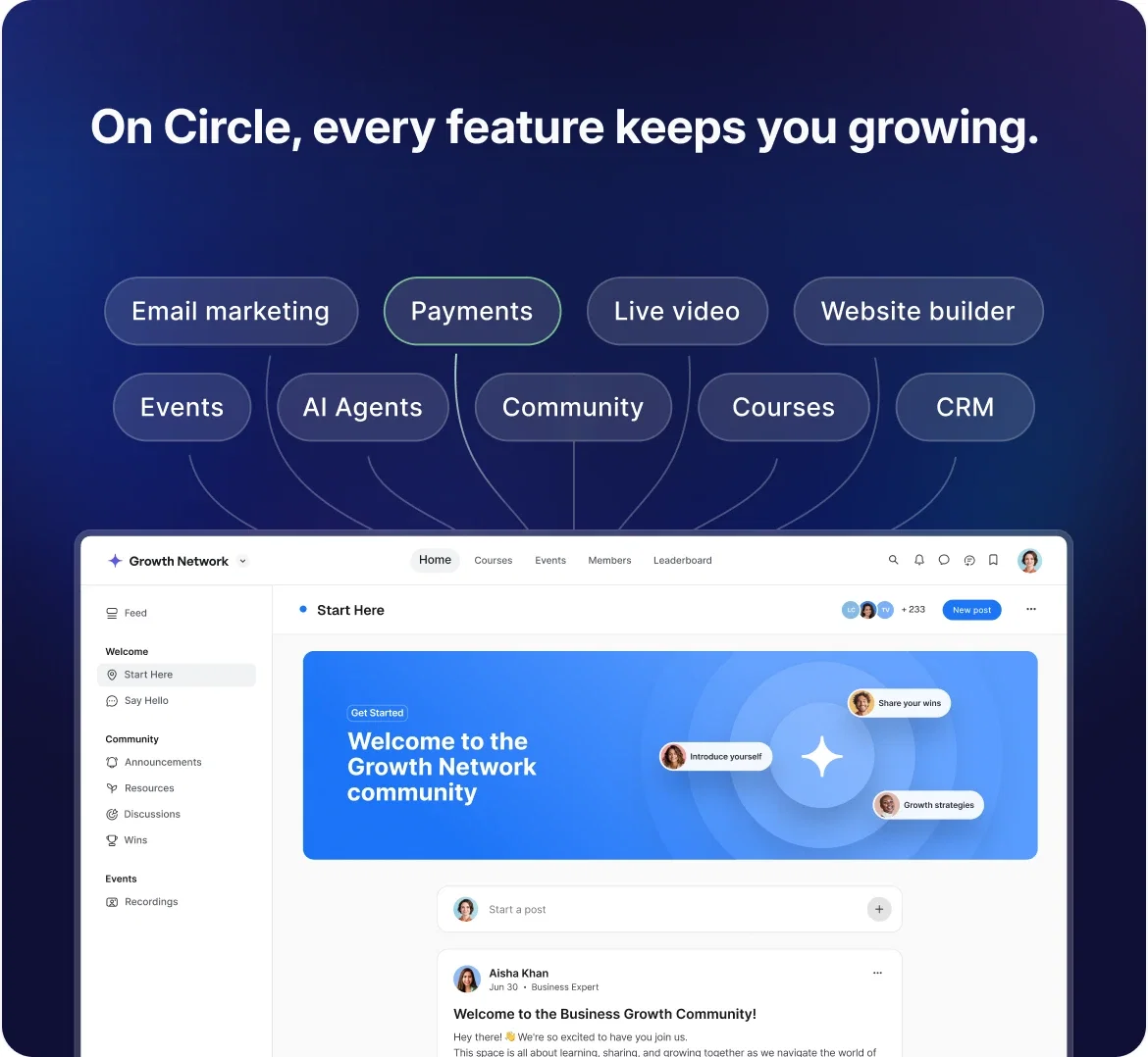 On Circle, every feature keeps you growing.