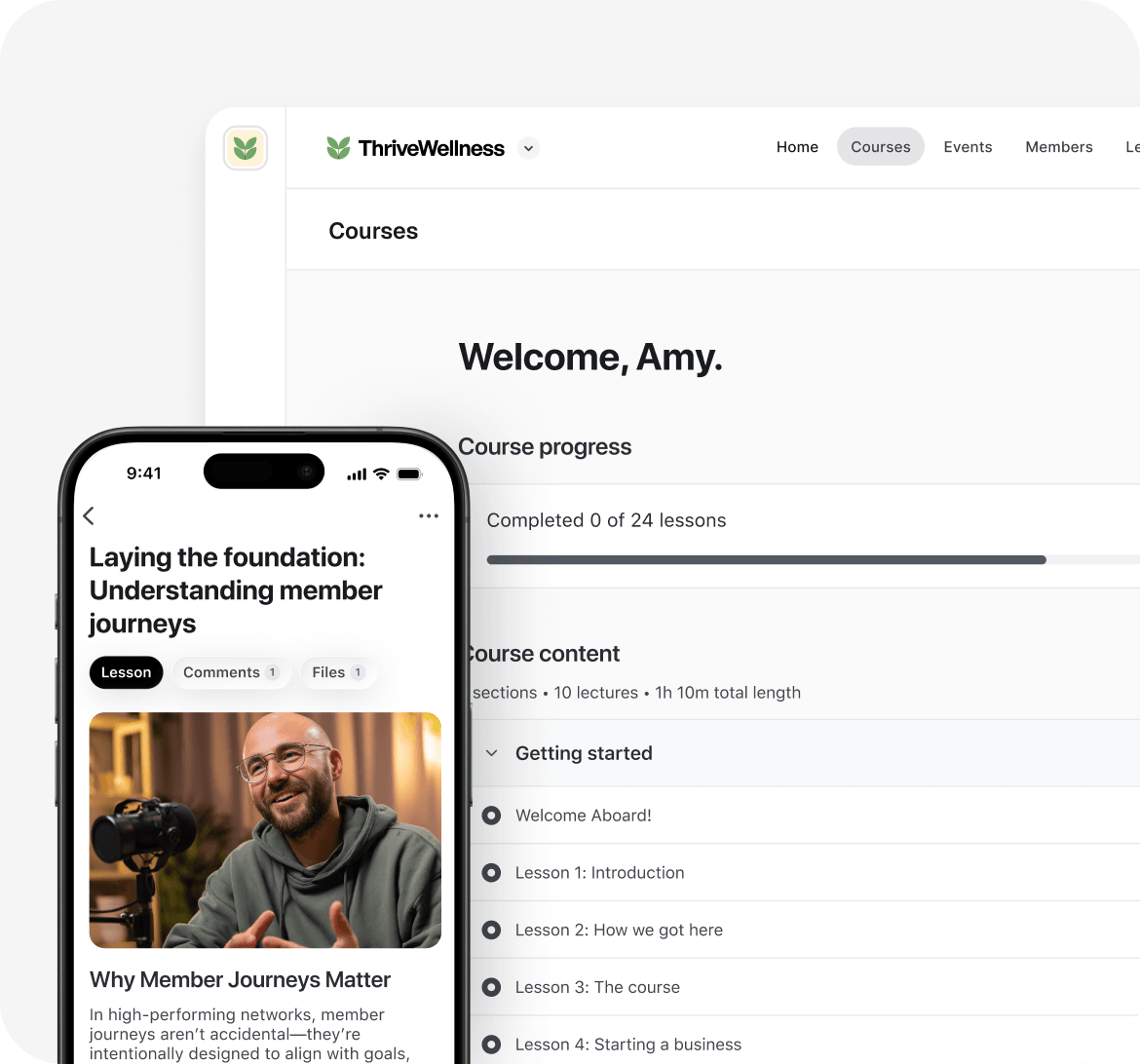 Circle courses and learning features
