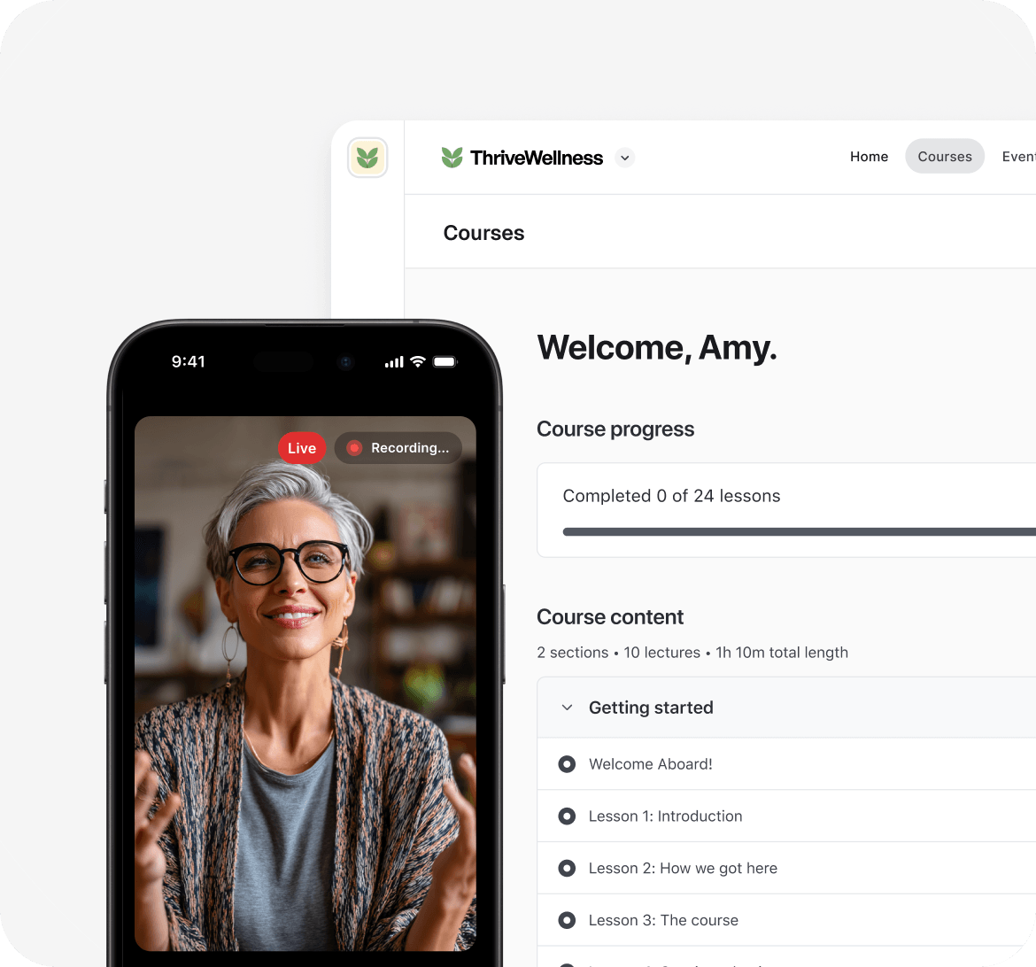 Circle all-in-one platform with courses and events