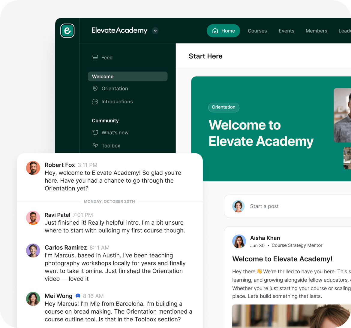 Circle community engagement features
