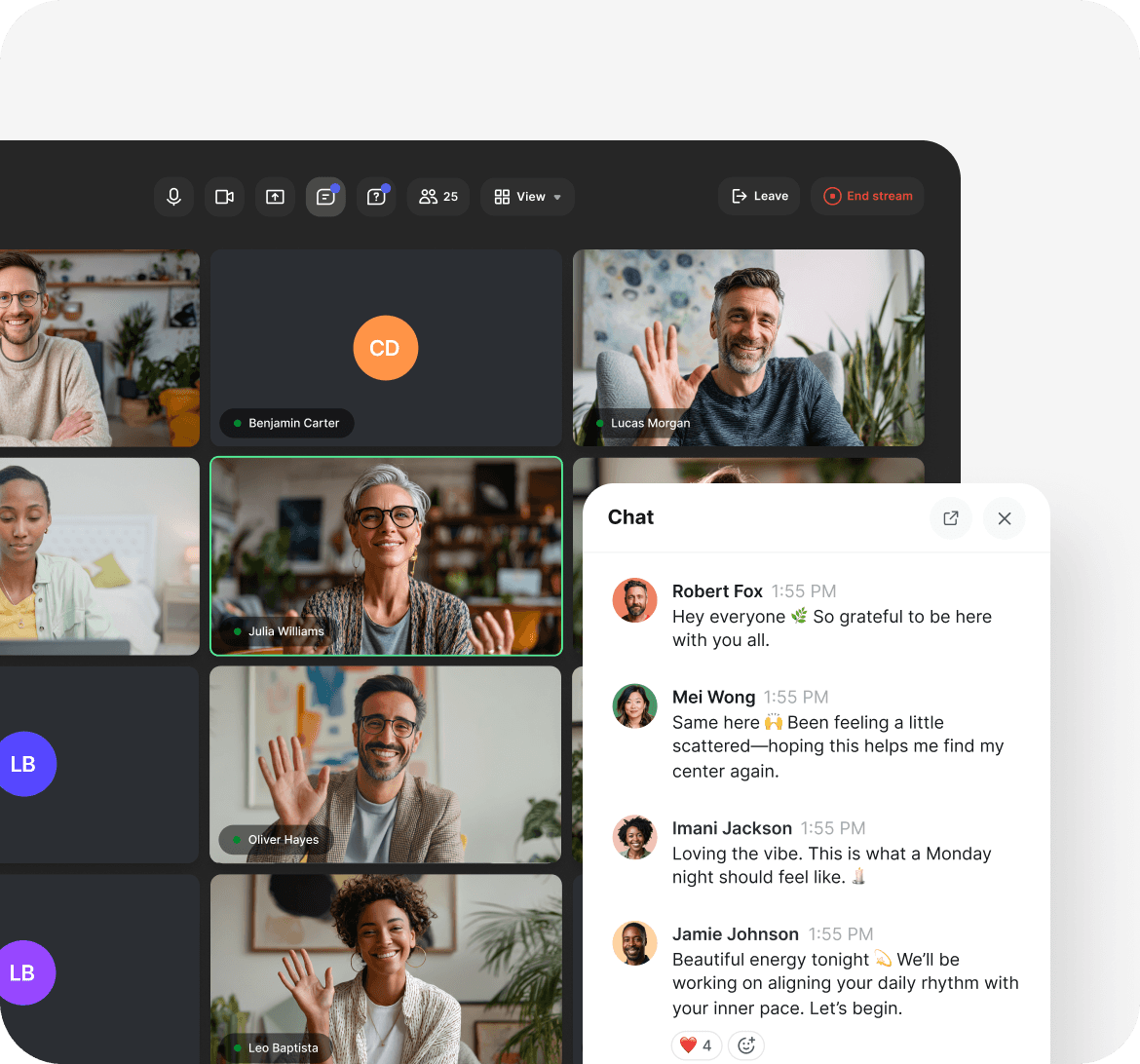 Circle native live events and streaming
