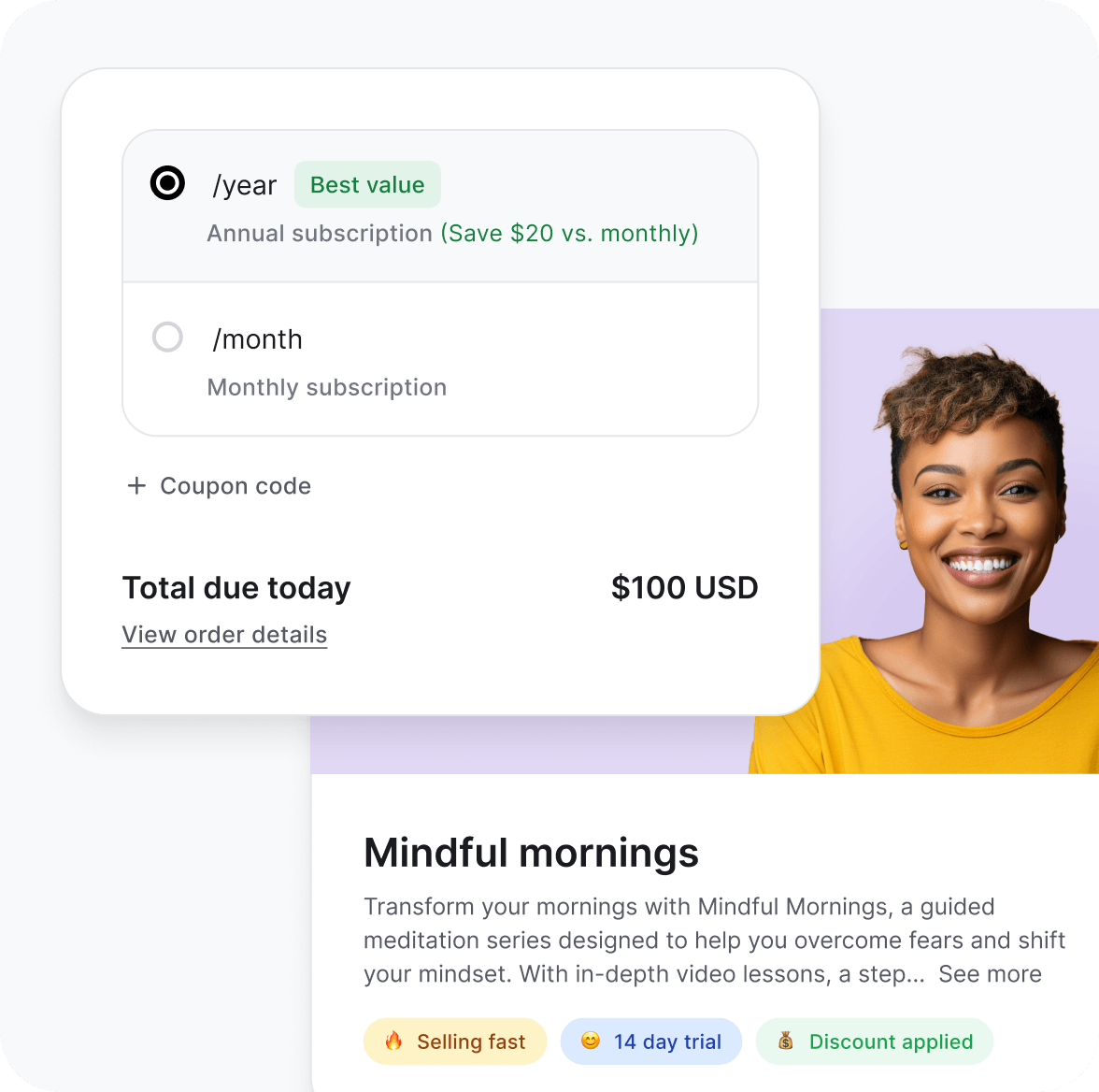 Circle pricing and membership options for a course business