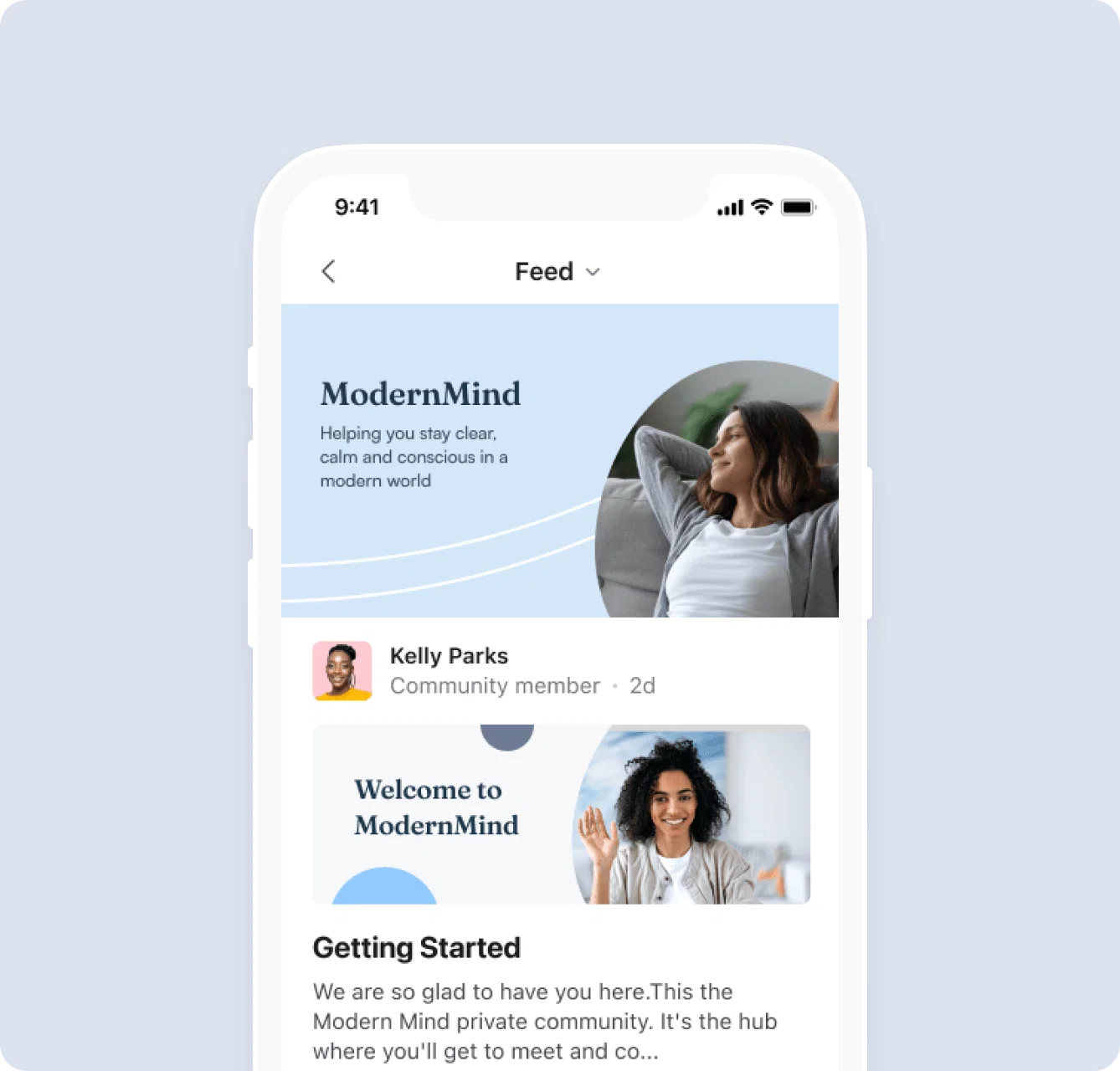 The upgraded Circle iOS app showing a community feed