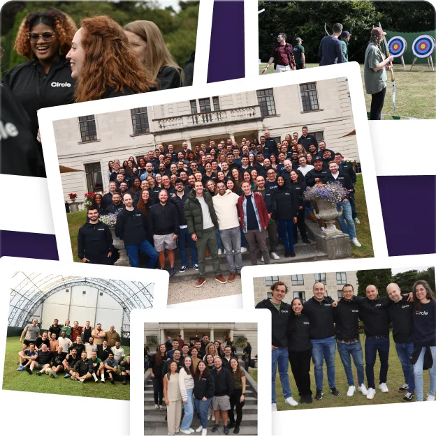 Polaroids of the Circle team at the Dublin offsite