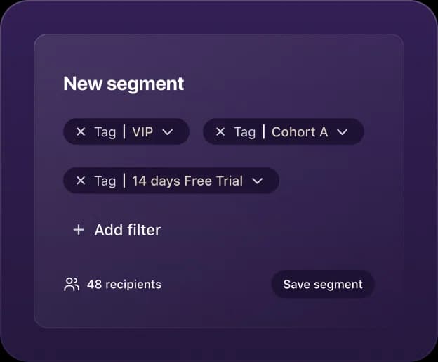 A new segment filtered by VIP, Cohort A and trial tags