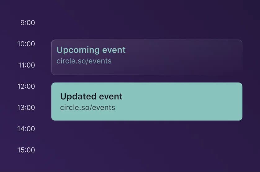 A calendar event moving from 10:00 to 12:00
