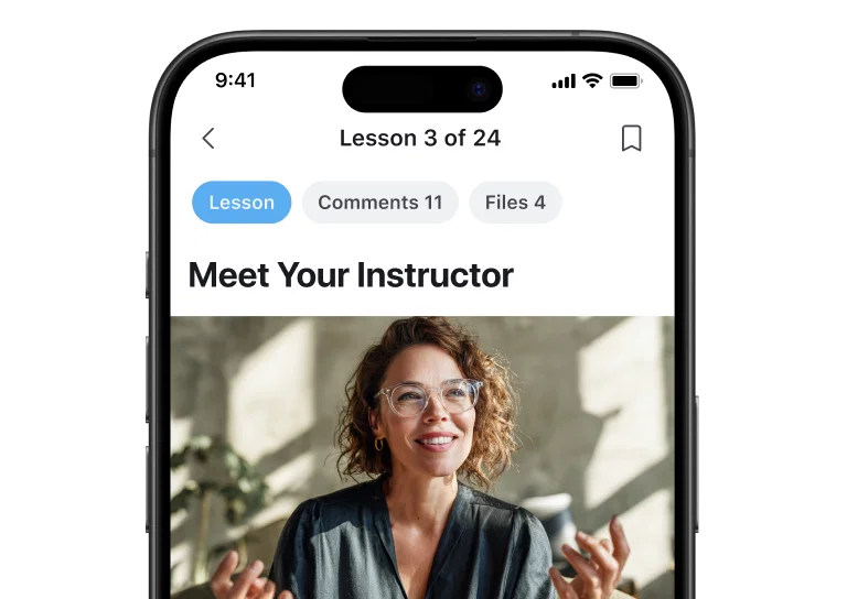 Circle course lesson on mobile