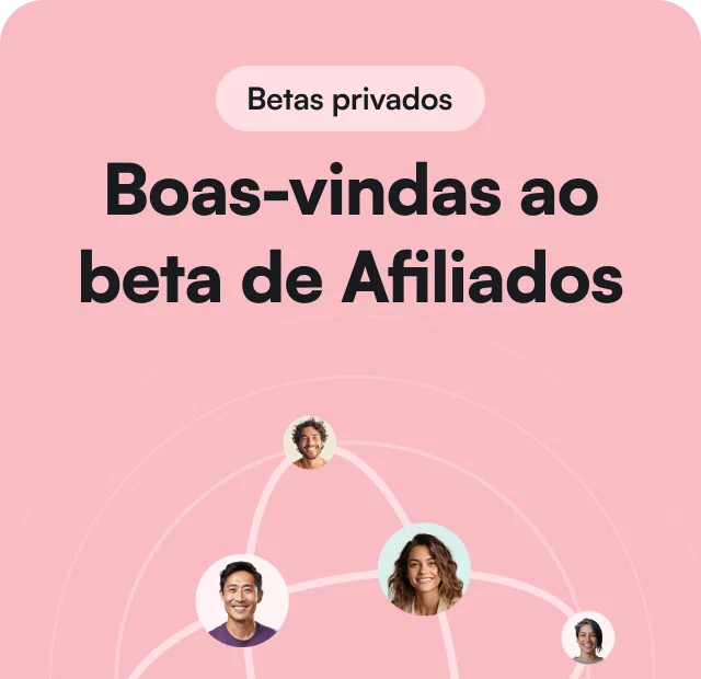 Tela de boas-vindas do beta de Afiliados da Circle