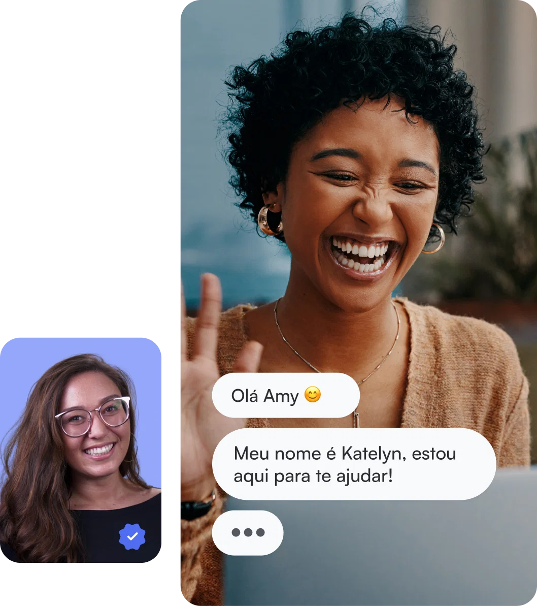 A Circle community success manager greeting a customer in a video call