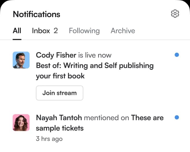 A list of community notifications