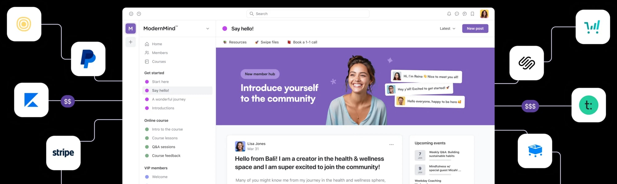 Subscriptions from Teachable, Squarespace and Kajabi moving into a Circle community