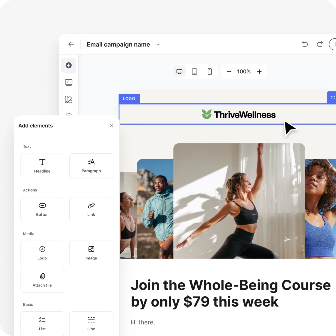 An Email Hub email promoting a new course in a Circle community