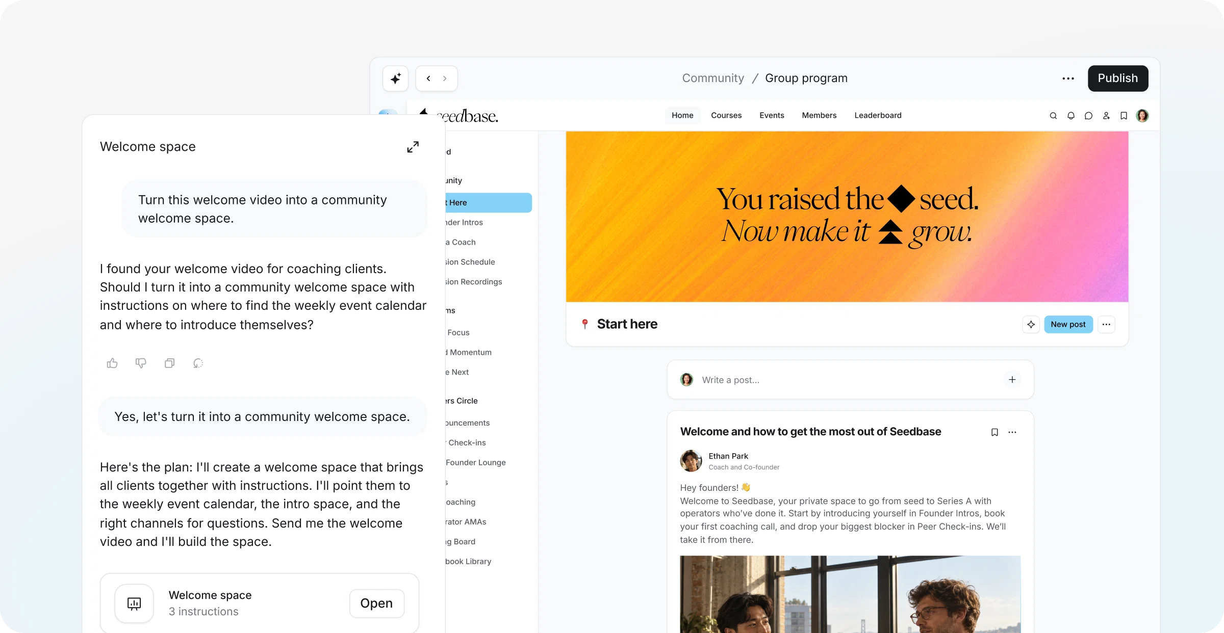 Circle turning 1-on-1 clients into a group program
