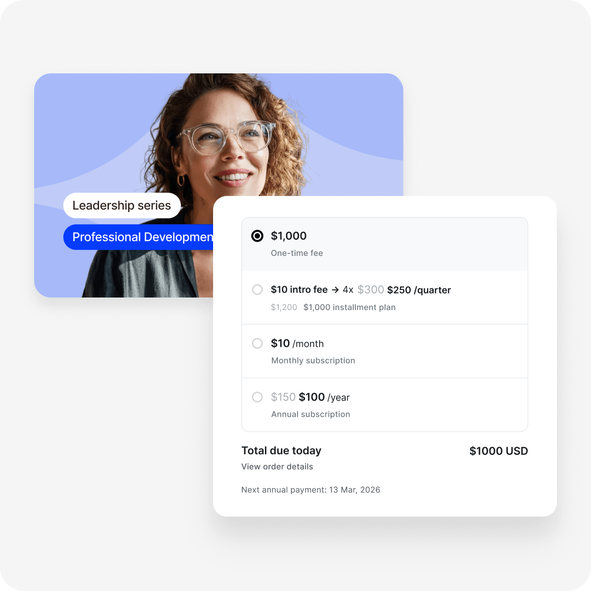 Circle revenue dashboard showing recurring subscriptions