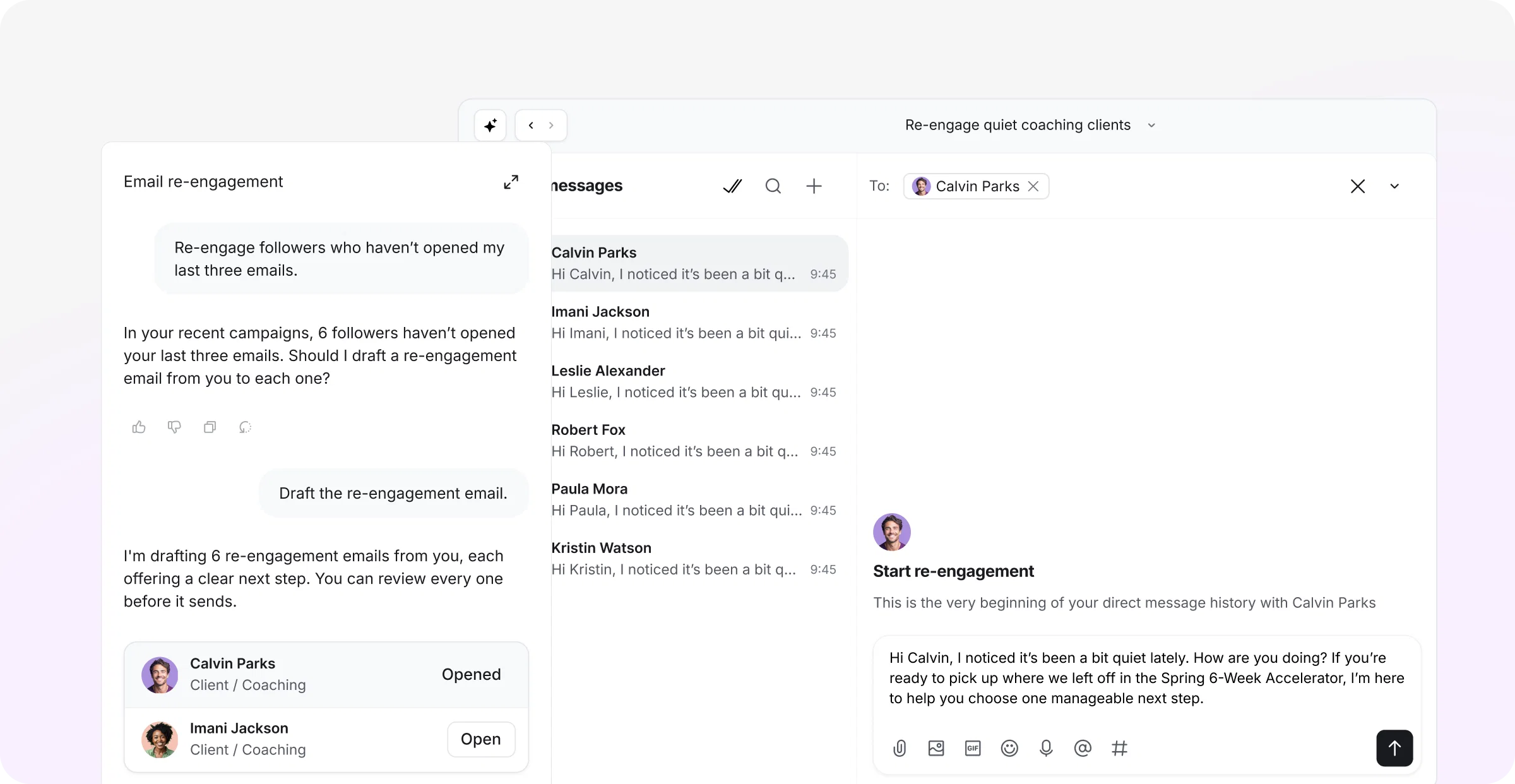 Circle re-engaging followers who stopped opening emails