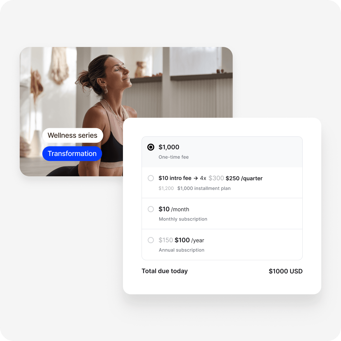 Circle memberships, subscriptions and one-time payments