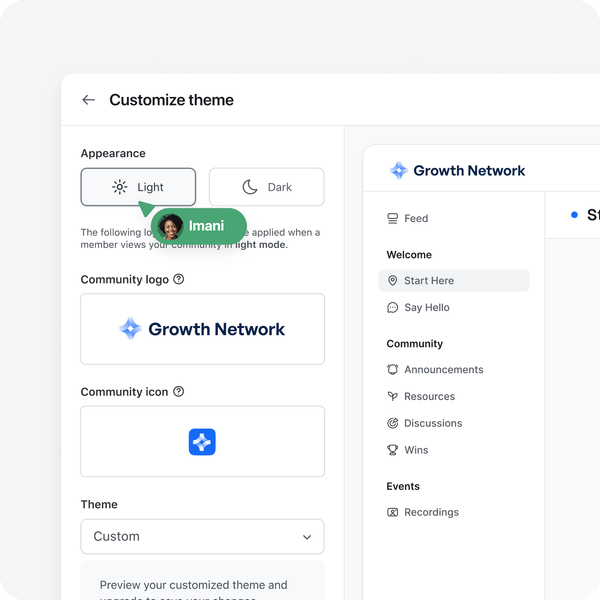 A fully branded Circle community and checkout