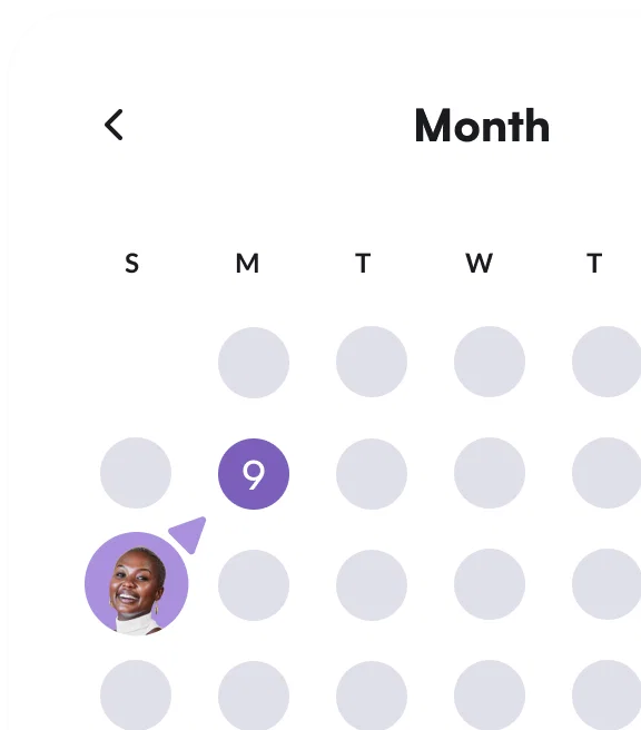 Un calendrier avec un appel réservé